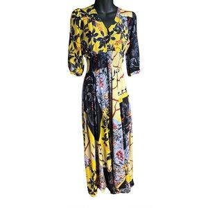 Jaase Indiana Patchwork Alma Floral Print Maxi Dress small